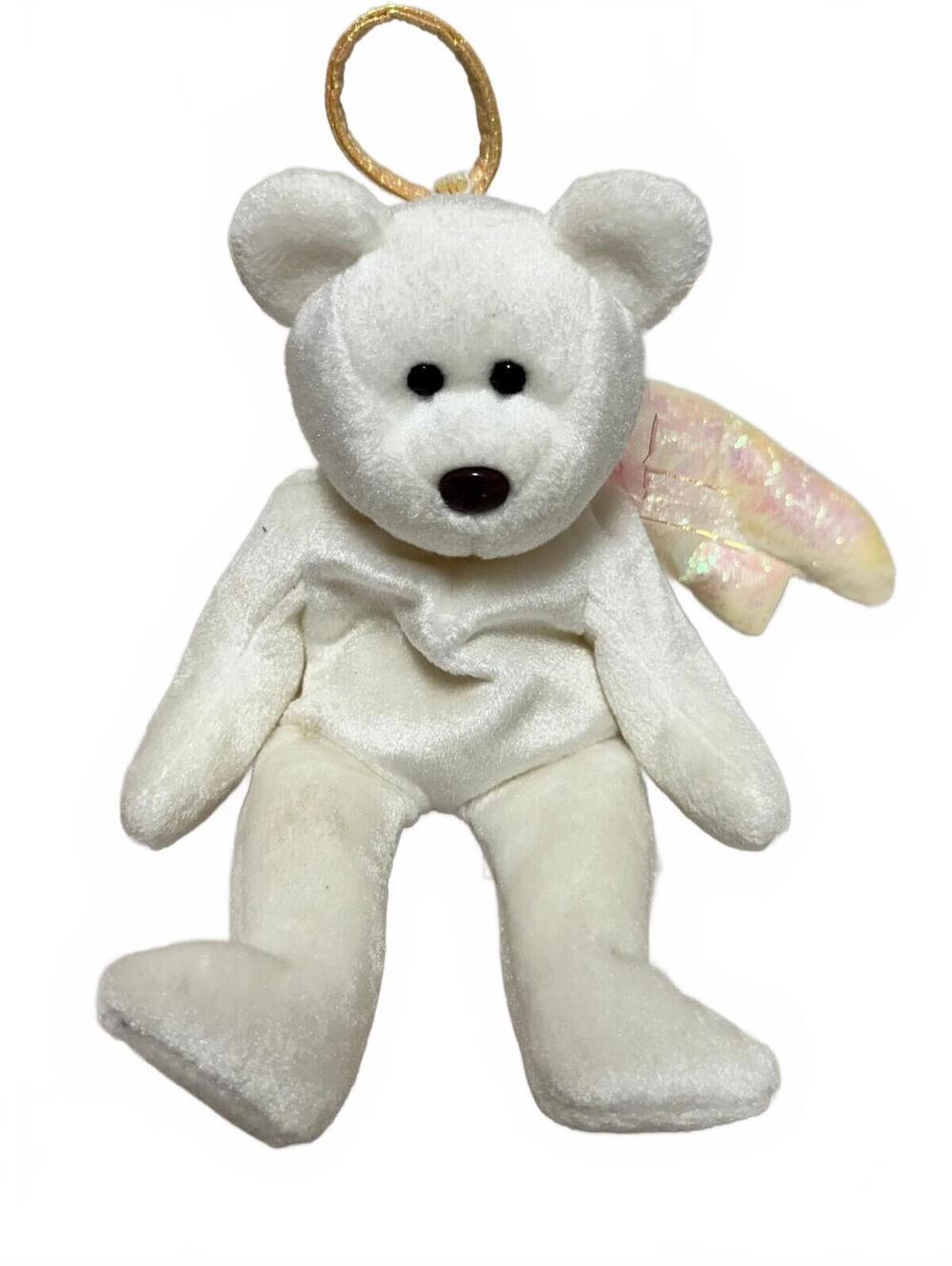 Ty Beanie Babies Halo Angel Bear White Plush 1998